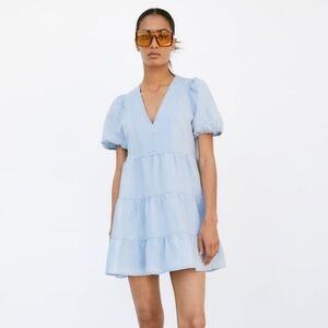 Zara Tiered Linen Blend Dress